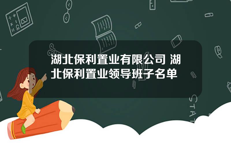 湖北保利置业有限公司 湖北保利置业领导班子名单